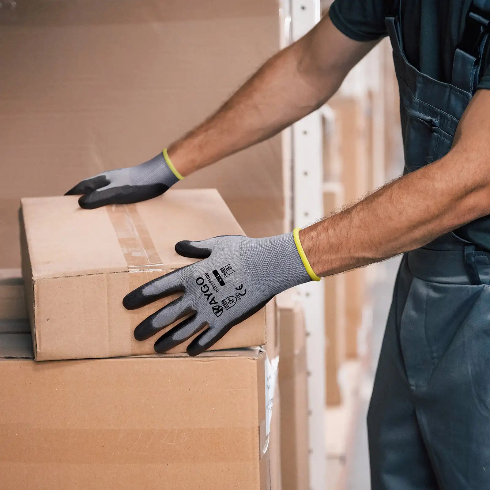 KG11 Seamless Knit Polyester Work Gloves with Polyurethane Coated on Palm and Fingers