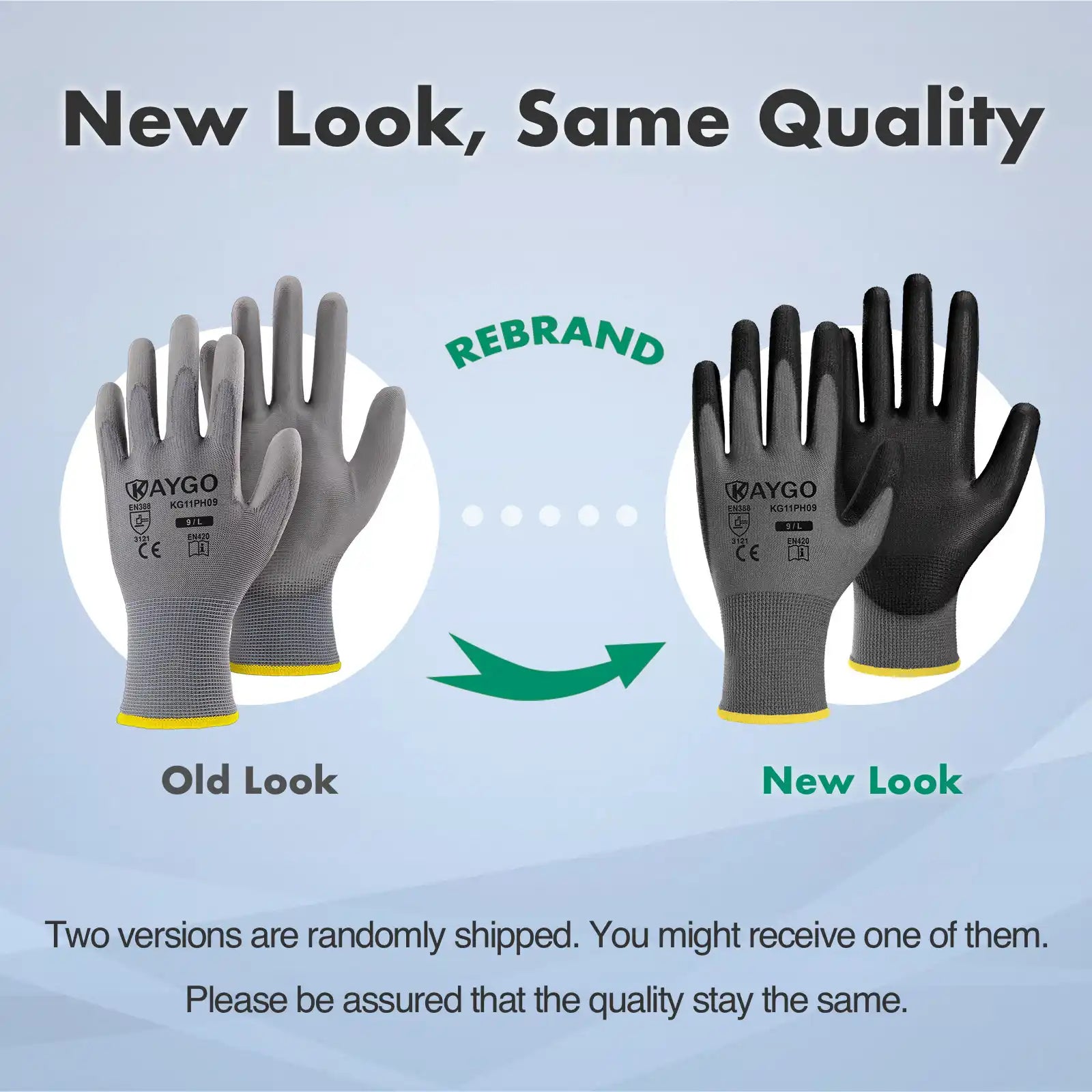 KG11 Seamless Knit Polyester Work Gloves with Polyurethane Coated on Palm and Fingers