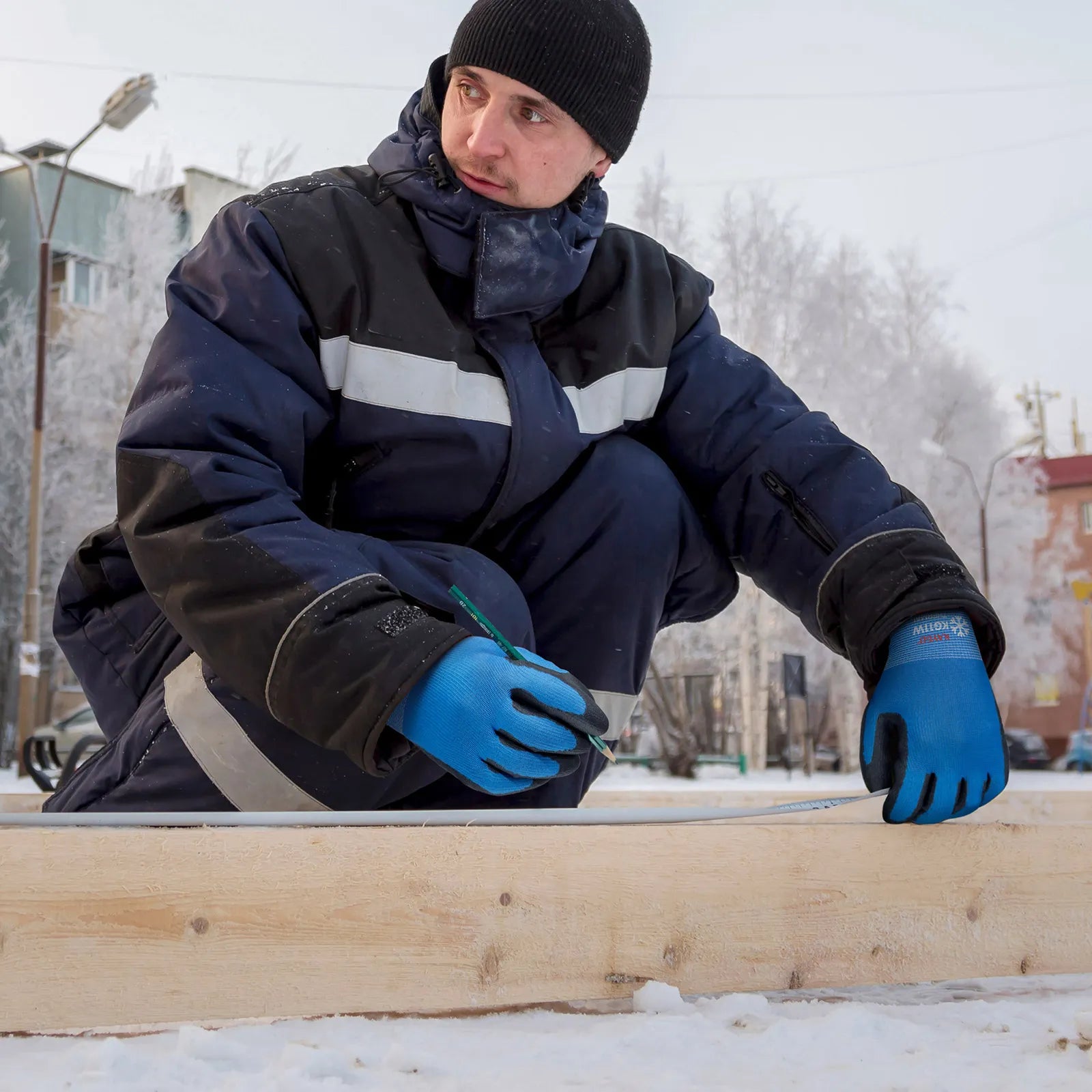 KAYGO KG11W Thermal Work Gloves – PU Coated Palm & Fingers for Cold Protection