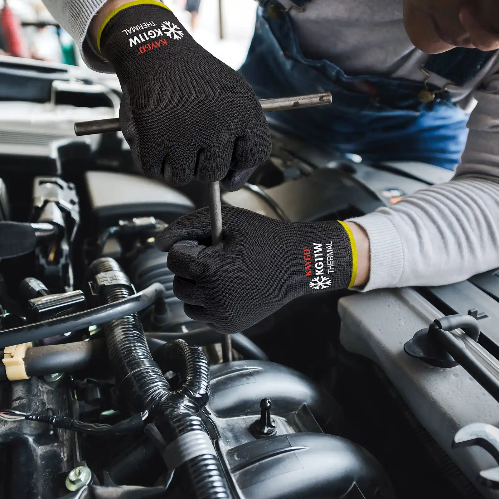 KAYGO KG11W Thermal Work Gloves – PU Coated Palm & Fingers for Cold Protection