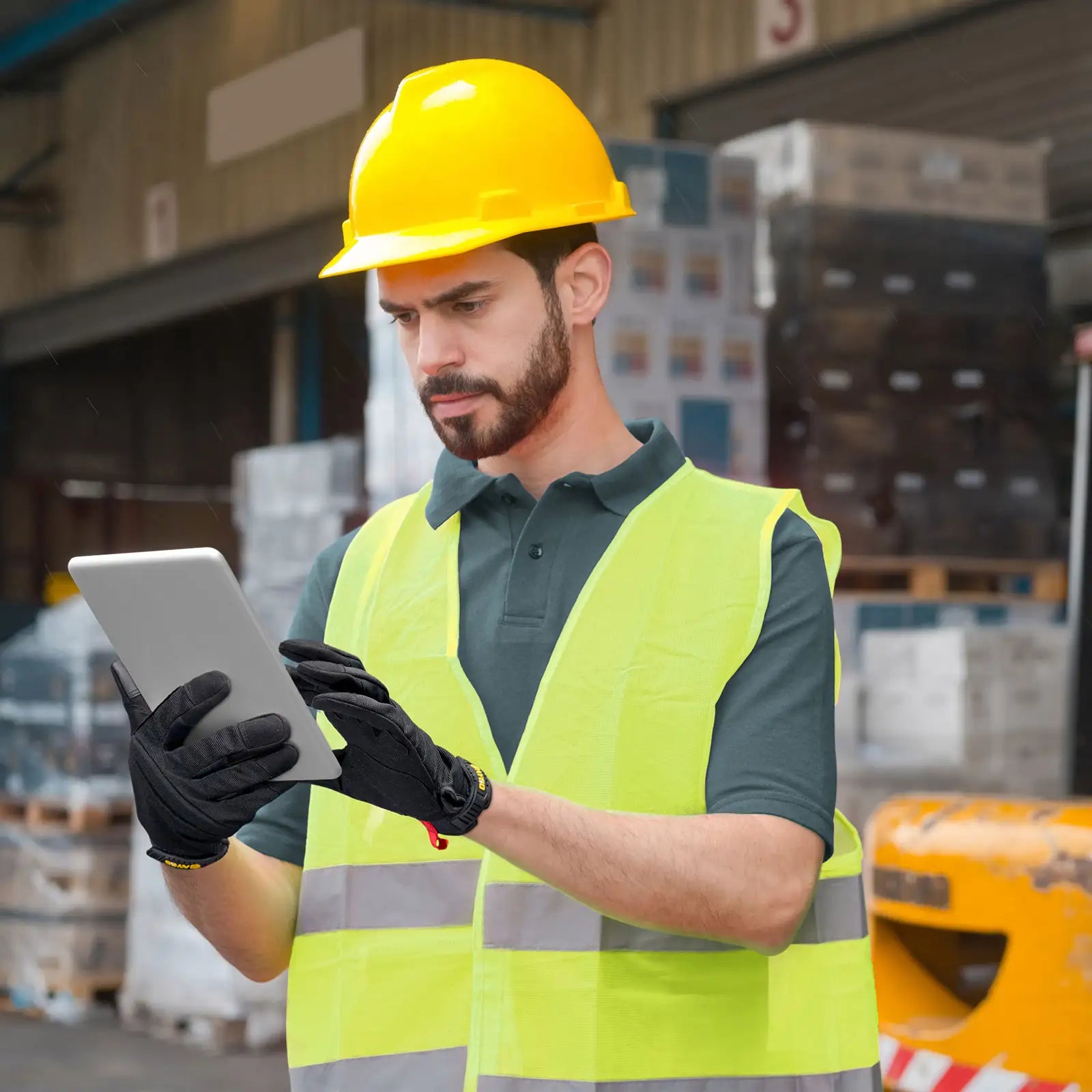 KG125 Mechanic Gloves with Reinforced Synthetic Leather on Palm TouchScreen