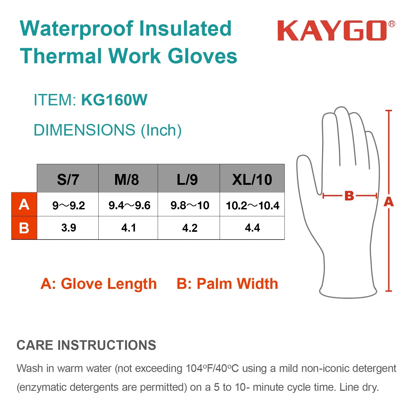 Cold Protection Work Gloves Thermal Insulated Freezer Rubber Coated Gloves Waterproof KG160W