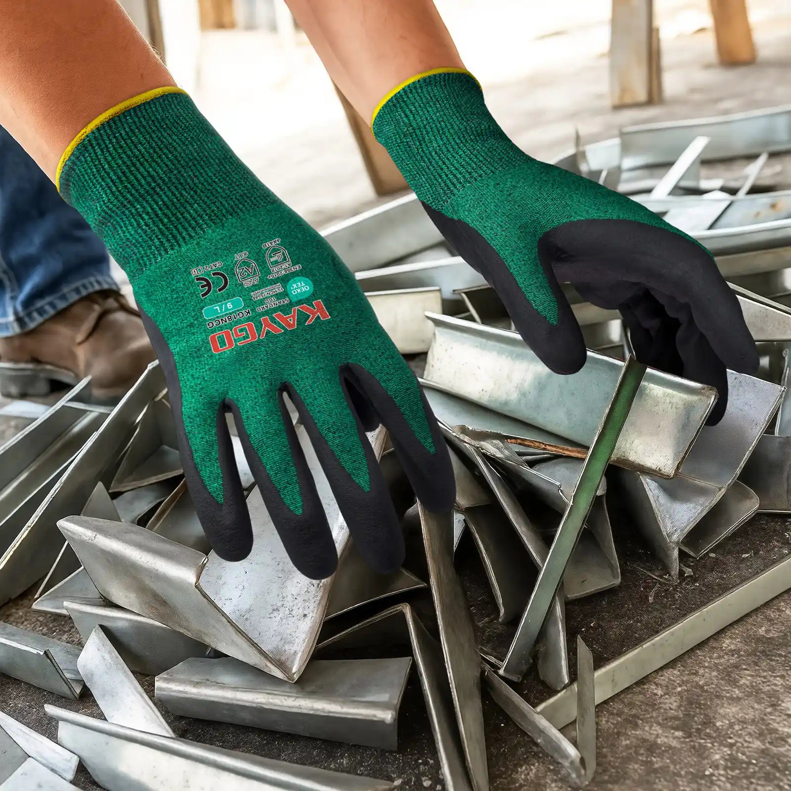KG18N Seamless Knit Nylon Work Gloves with Microfoam Nitrile Coated on Palm and Fingers