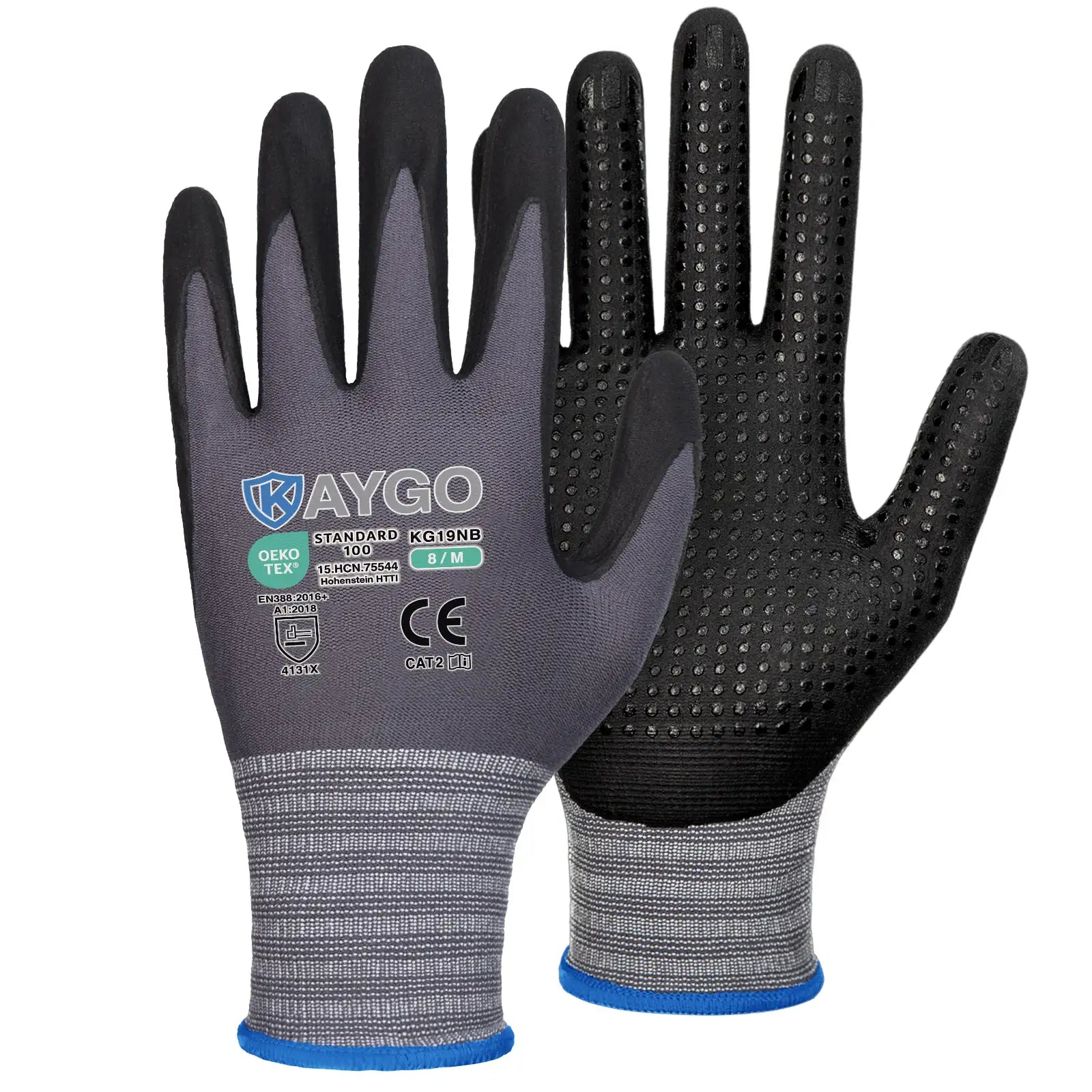 Seamless Knit Nylon Work Gloves with Micro Dotted Grip