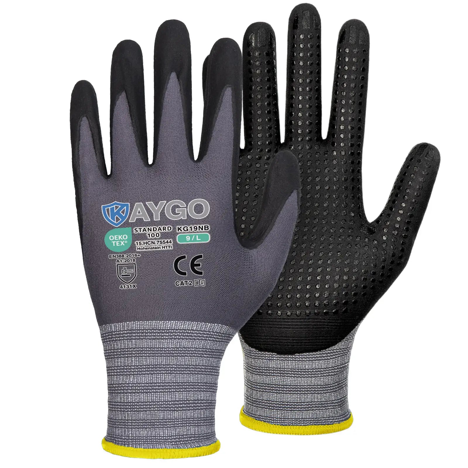 Seamless Knit Nylon Work Gloves with Micro Dotted Grip