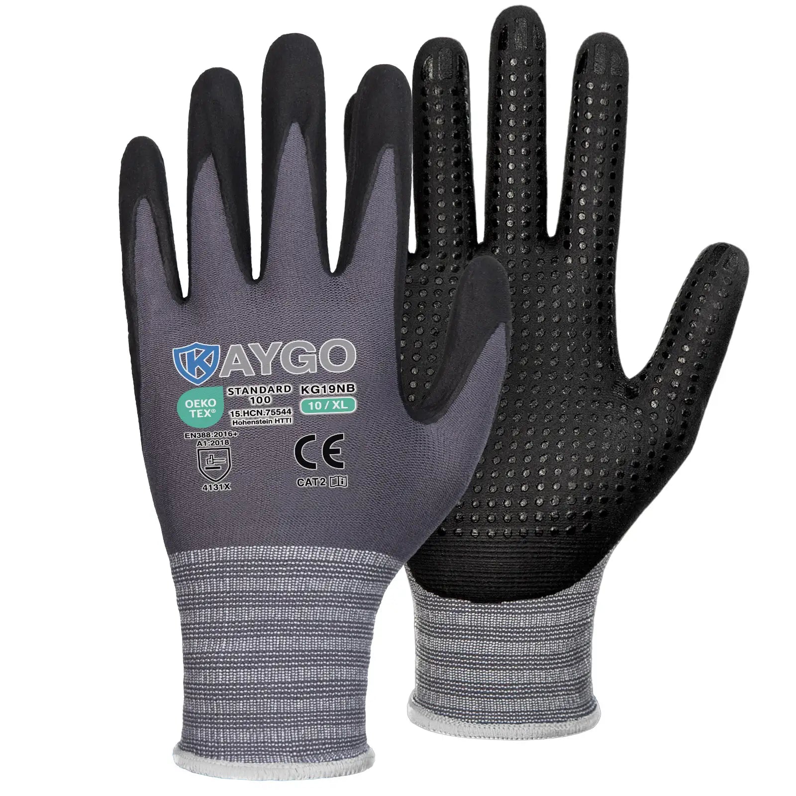 Seamless Knit Nylon Work Gloves with Micro Dotted Grip