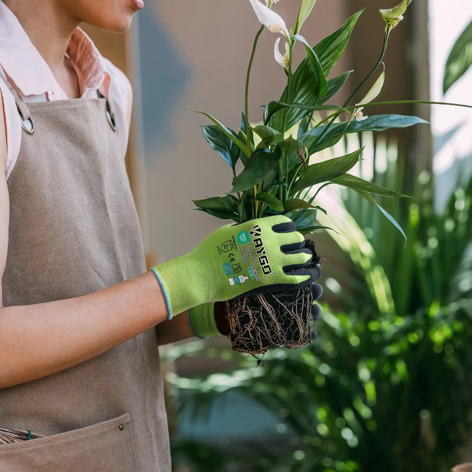 KGE19 Eco Friendly Work Gloves with Latex Coated on Palm and Fingers