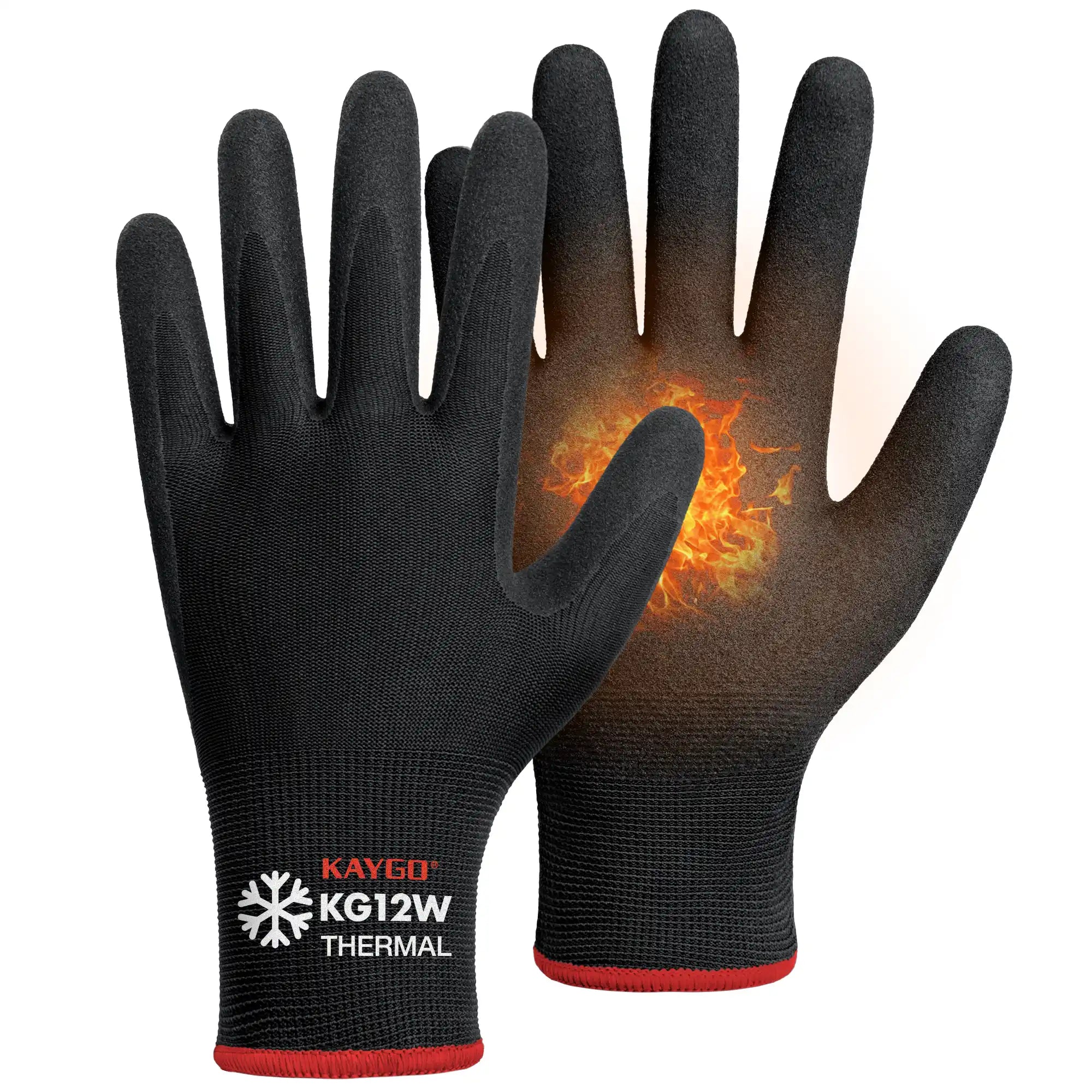 KAYGO KG12W Thermal Work Gloves – Nitrile Coated Grip for Winter
