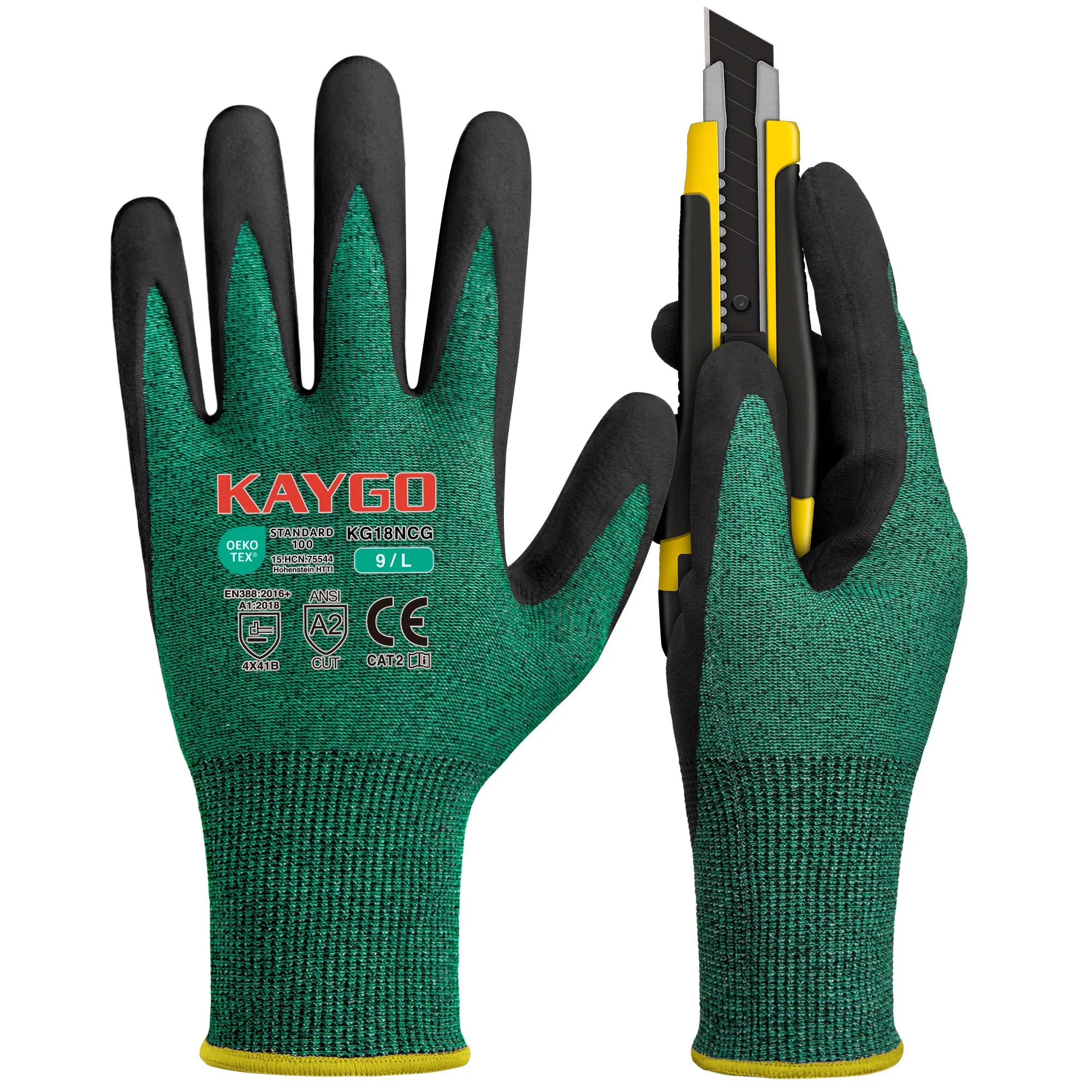 KG18N Seamless Knit Nylon Work Gloves with Microfoam Nitrile Coated on Palm and Fingers