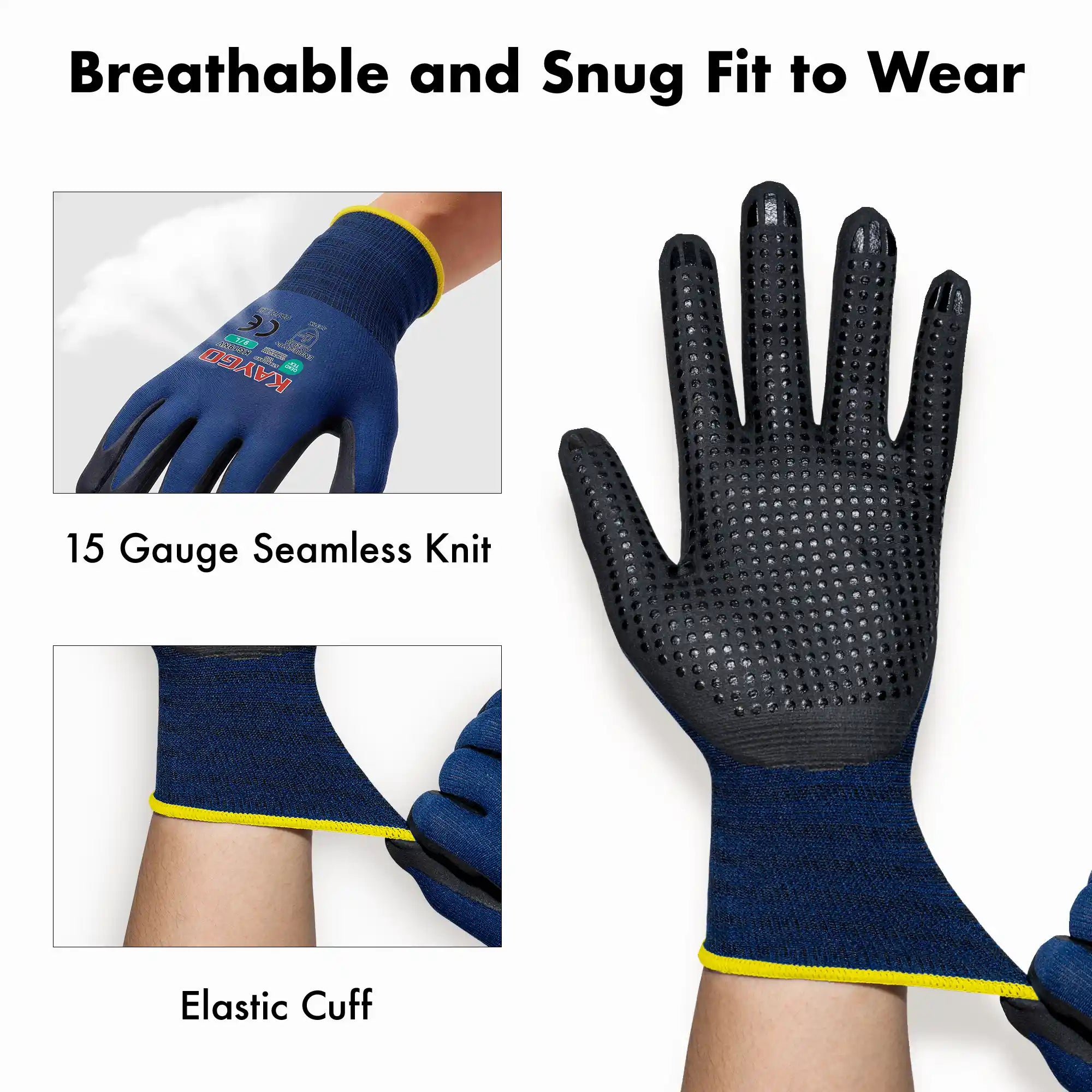 KAYGO KG19N Micro-Dotted Nitrile Coated Work Gloves
