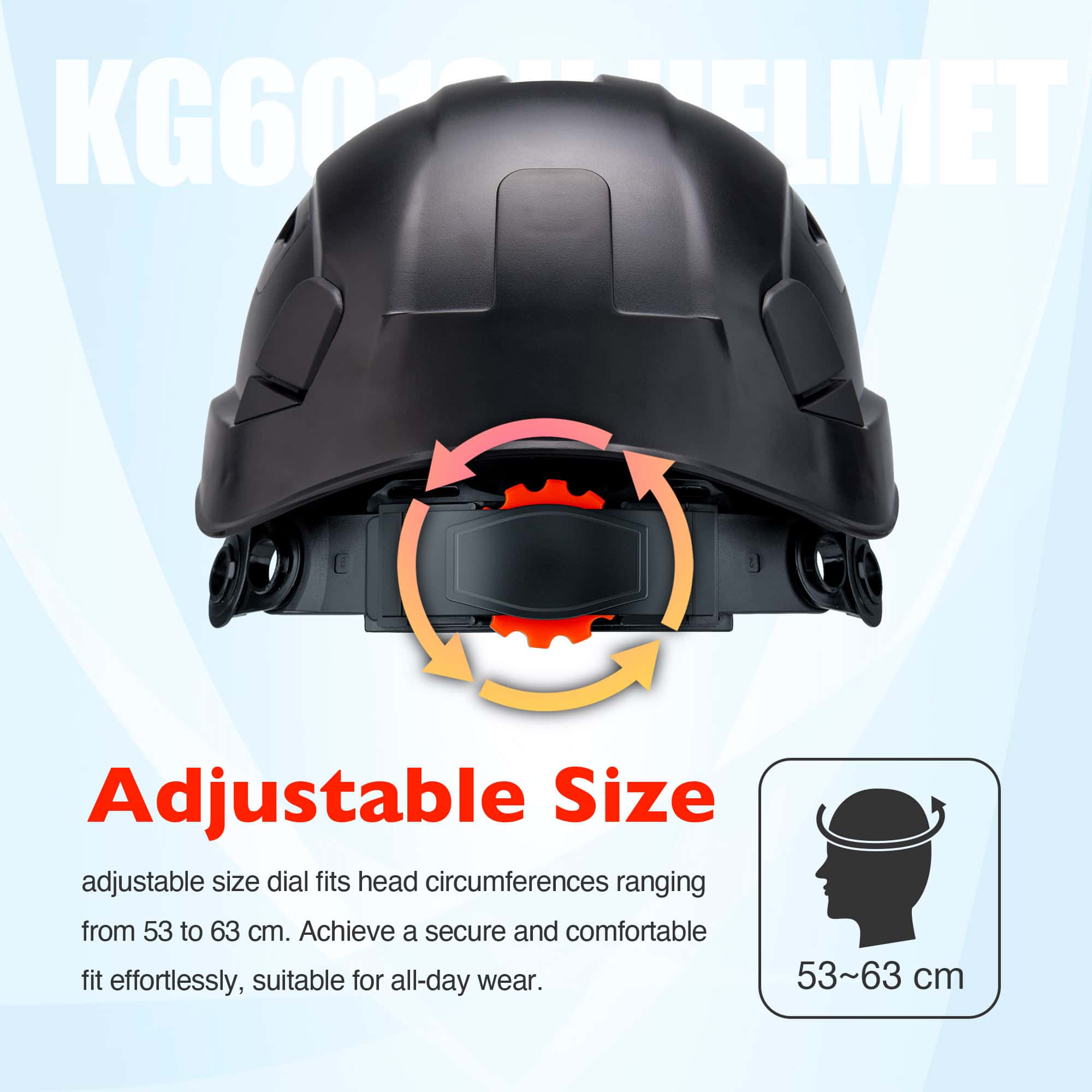 KAYGO KG601 Safety Helmet with Adjustable Fit, Chin Strap, and Vented ABS Shell for Construction and Industrial Use