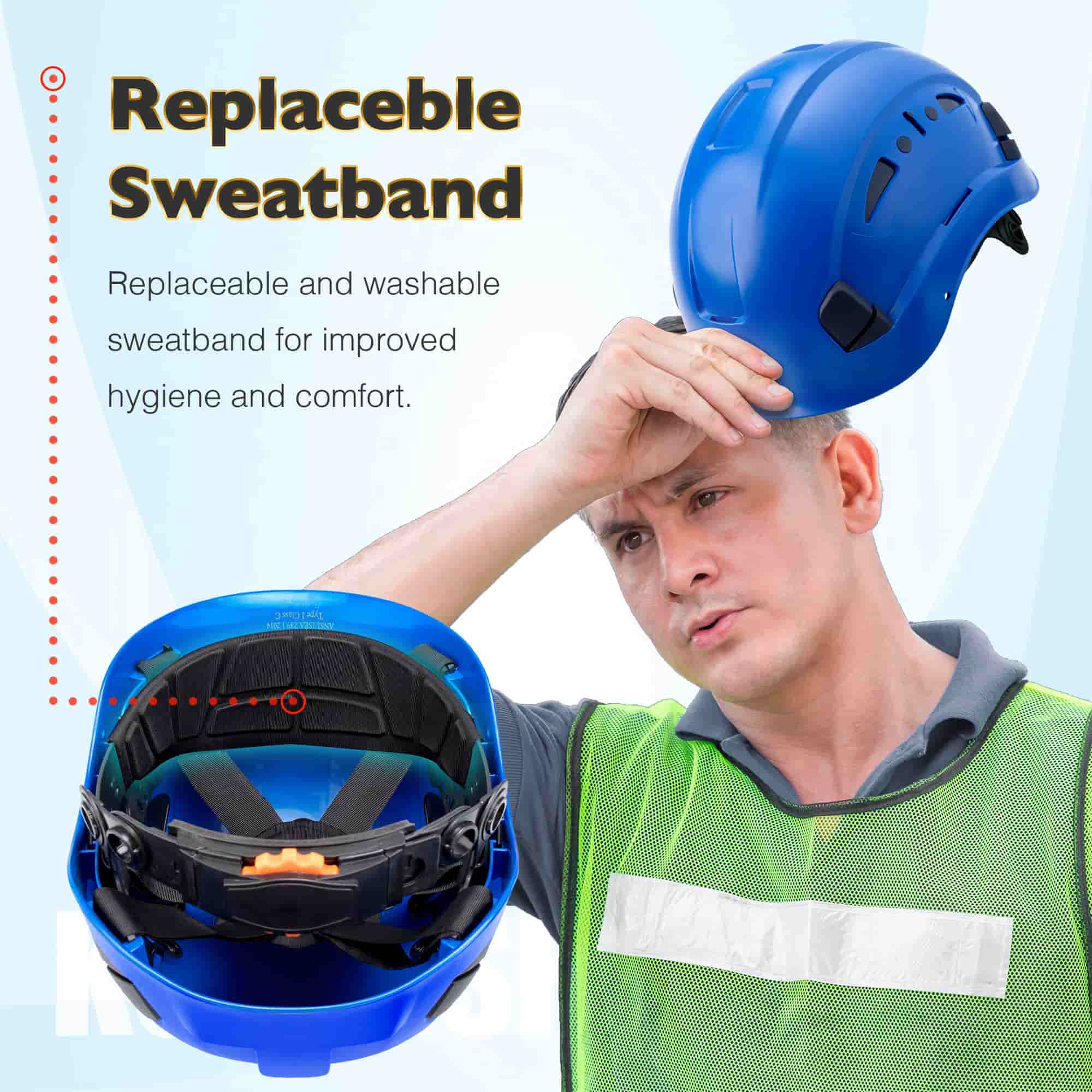 KAYGO KG601 Safety Helmet with Adjustable Fit, Chin Strap, and Vented ABS Shell for Construction and Industrial Use