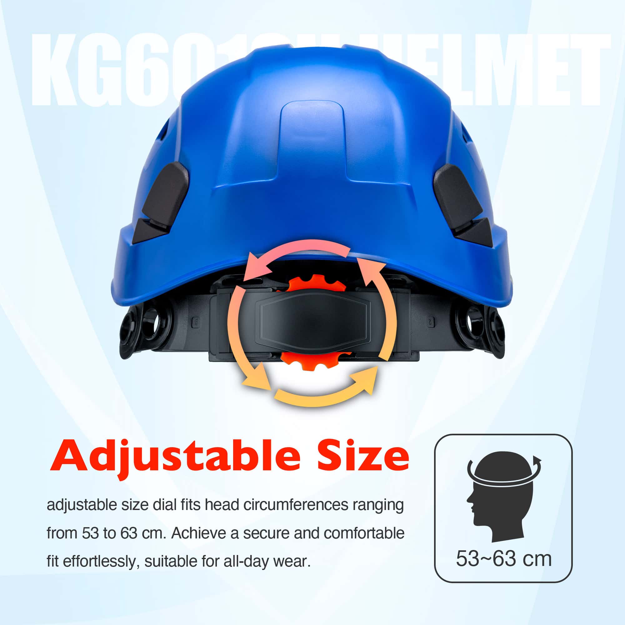KAYGO KG601 Safety Helmet with Adjustable Fit, Chin Strap, and Vented ABS Shell for Construction and Industrial Use