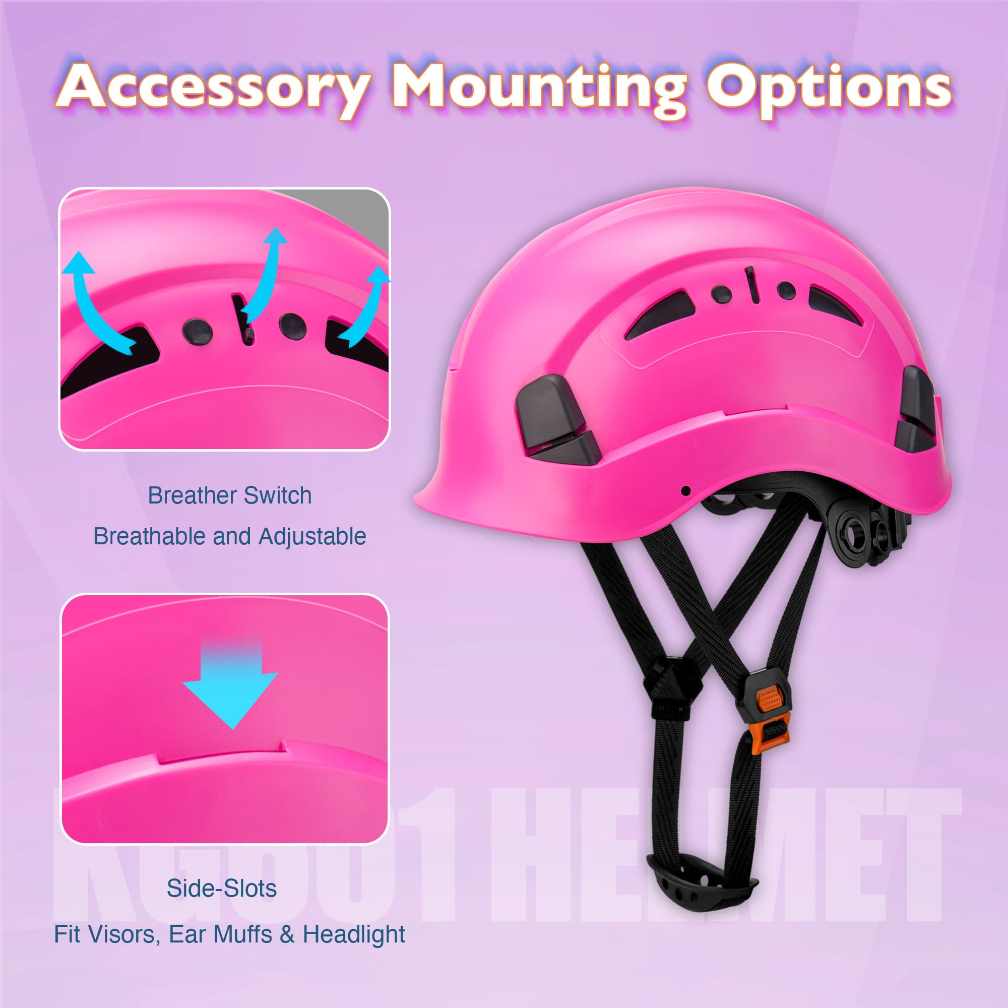 KAYGO KG601 Safety Helmet with Adjustable Fit, Chin Strap, and Vented ABS Shell for Construction and Industrial Use