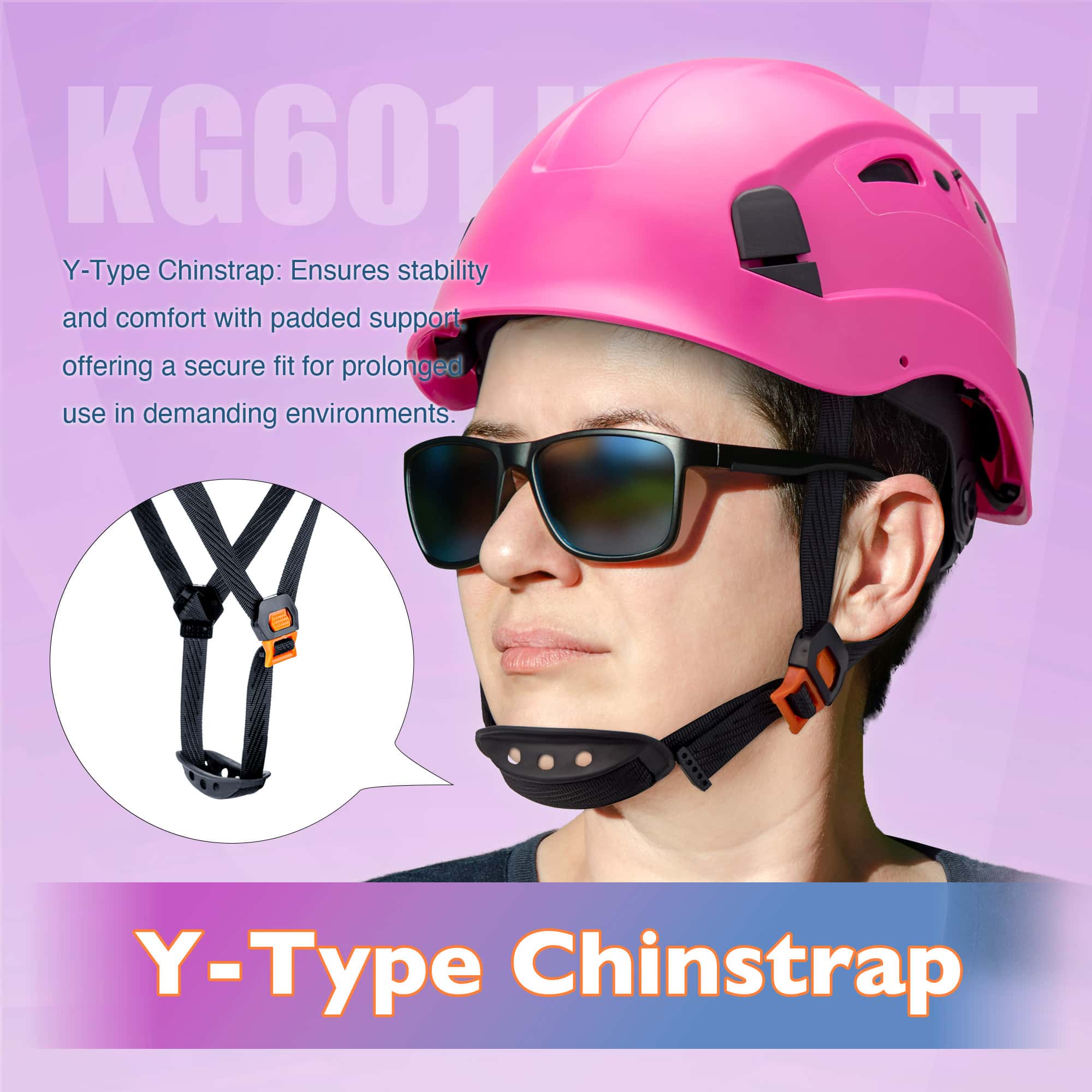 KAYGO KG601 Safety Helmet with Adjustable Fit, Chin Strap, and Vented ABS Shell for Construction and Industrial Use