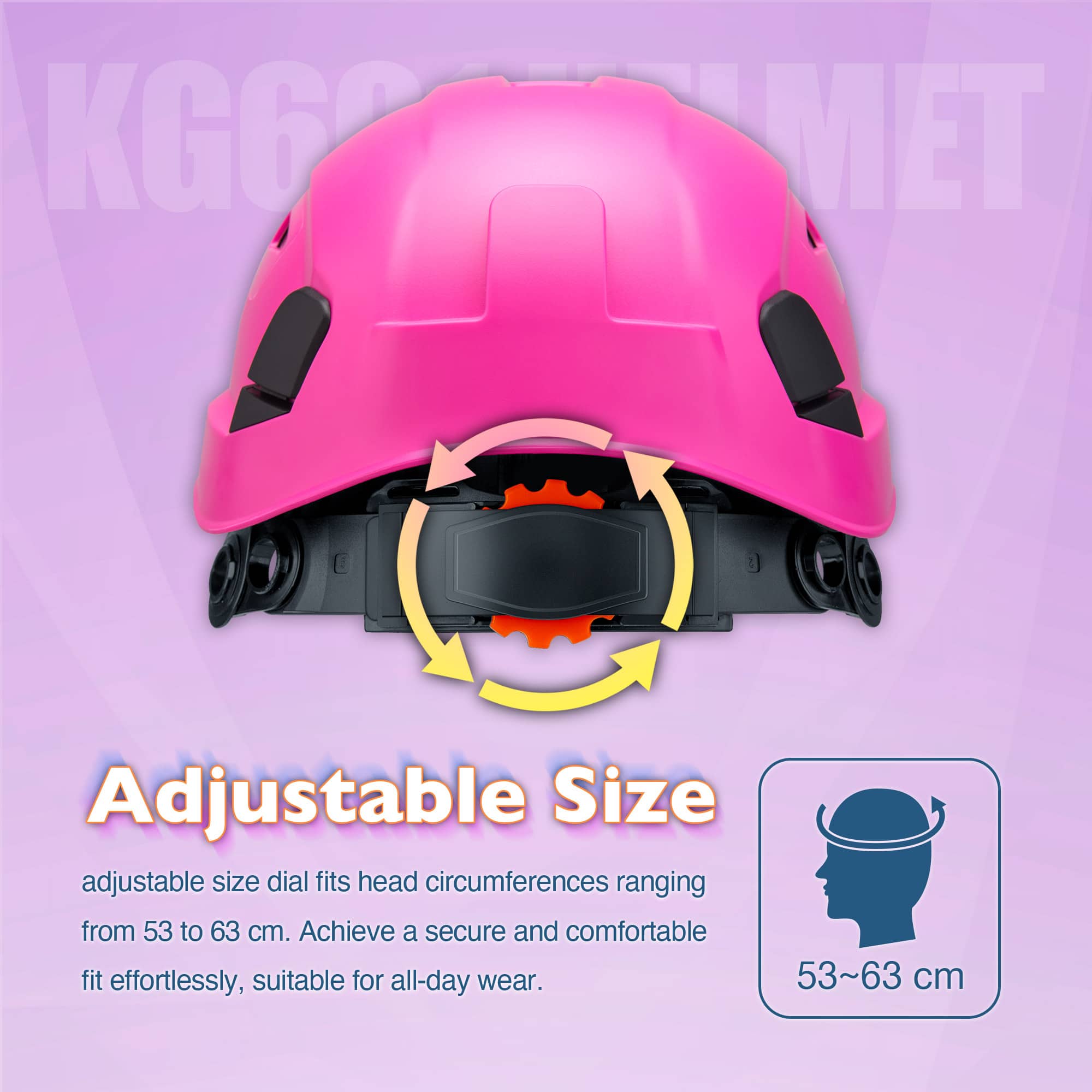 KAYGO KG601 Safety Helmet with Adjustable Fit, Chin Strap, and Vented ABS Shell for Construction and Industrial Use
