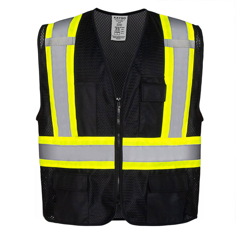 KG0100 High Visibility Vest ANSI Type R Class 2 Reflective Vest with Pockets and Zipper