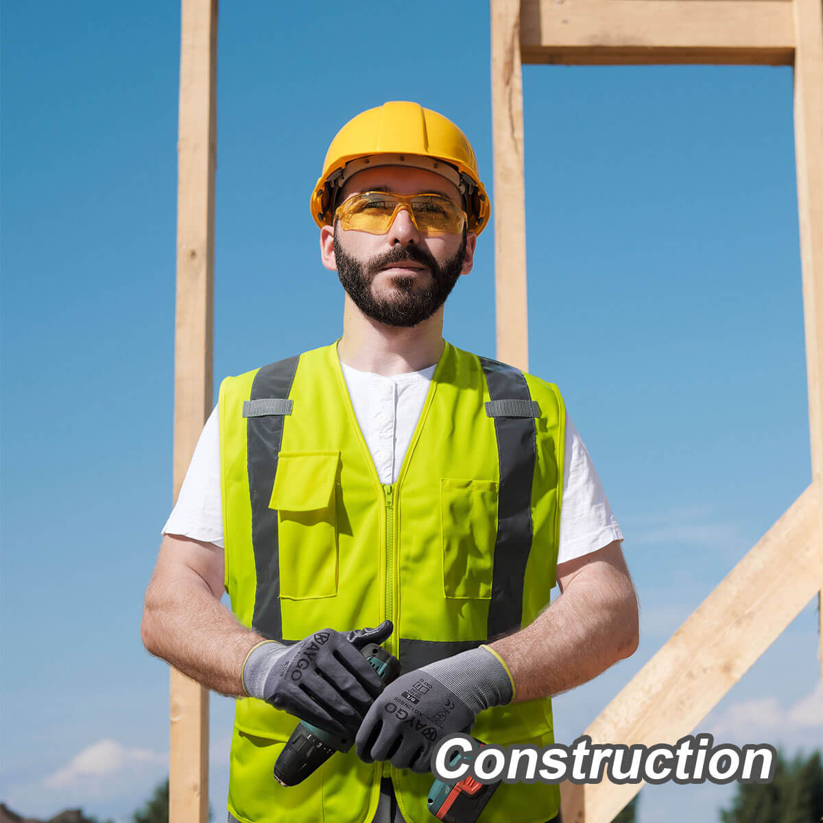 ANSI Class 2 Hi Vis Reflective Vest with Pockets and Zipper