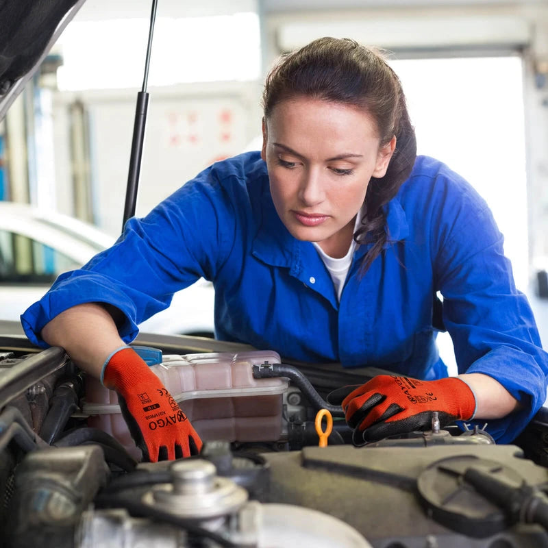 KAYGO KG11P Work Gloves for Precision Assembly, Parcel Sorting & Home Gardening — PU Coated Palm & Fingers (Touchscreen Option)