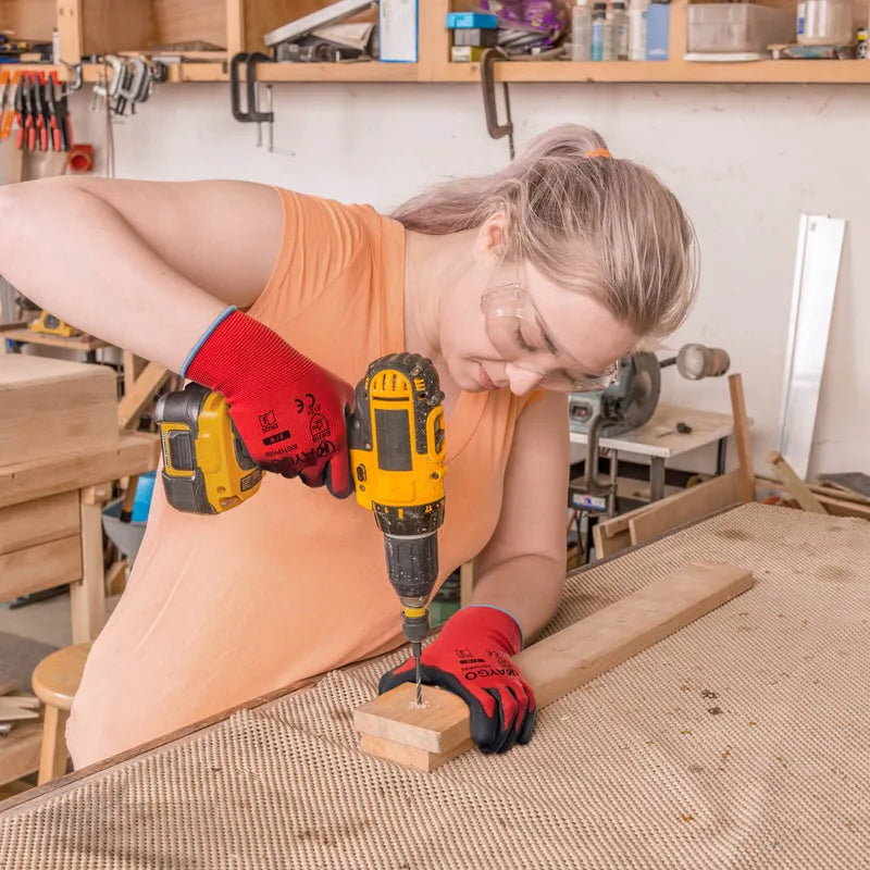 KAYGO KG11P Work Gloves for Precision Assembly, Parcel Sorting & Home Gardening — PU Coated Palm & Fingers (Touchscreen Option)