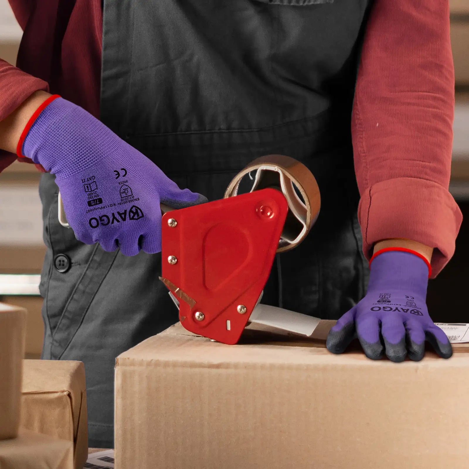 KAYGO KG11P Work Gloves for Precision Assembly, Parcel Sorting & Home Gardening — PU Coated Palm & Fingers (Touchscreen Option)