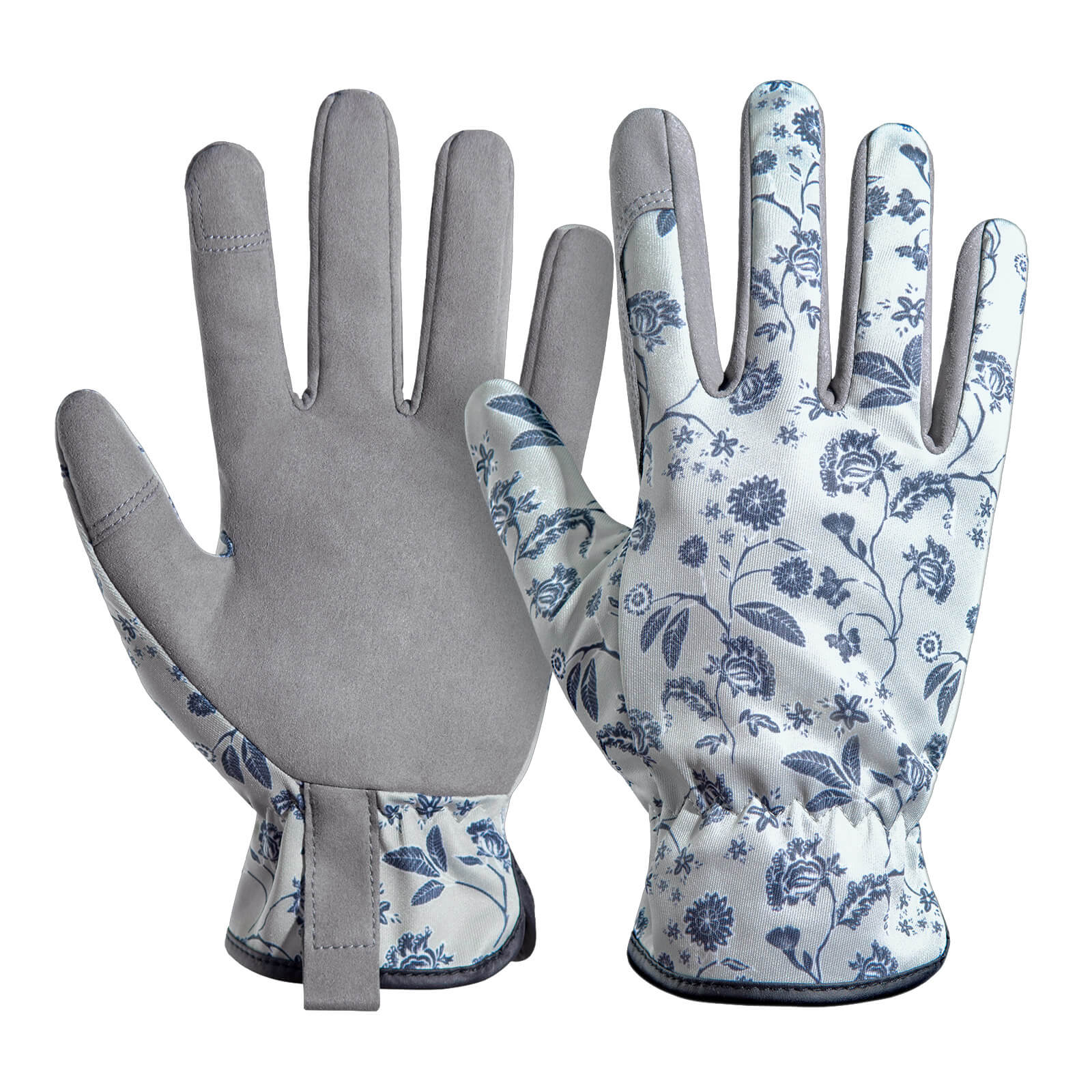 Large/X-Large Gray Leather/Polyester Gardening Gloves, (1-Pair) 81613