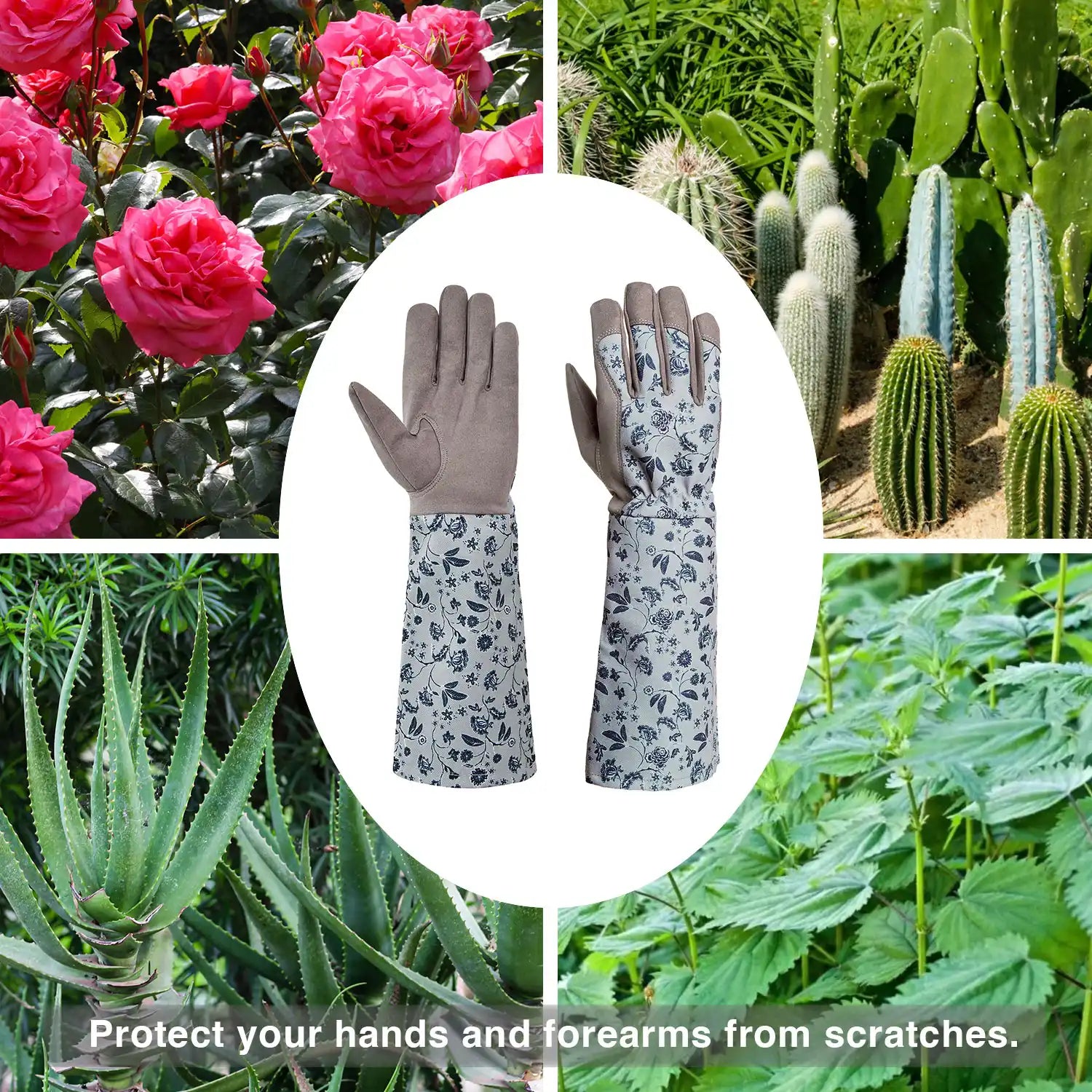 Faux Leather Long Gardening Gloves for Women