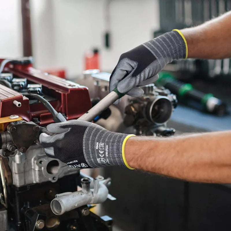 Seamless Knit Nylon Work Gloves with Polyurethane Coated on Palm and Fingers