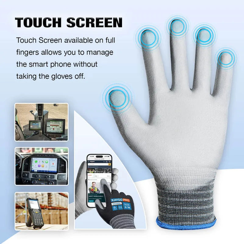 Seamless Knit Nylon Work Gloves with Polyurethane Coated on Palm and Fingers