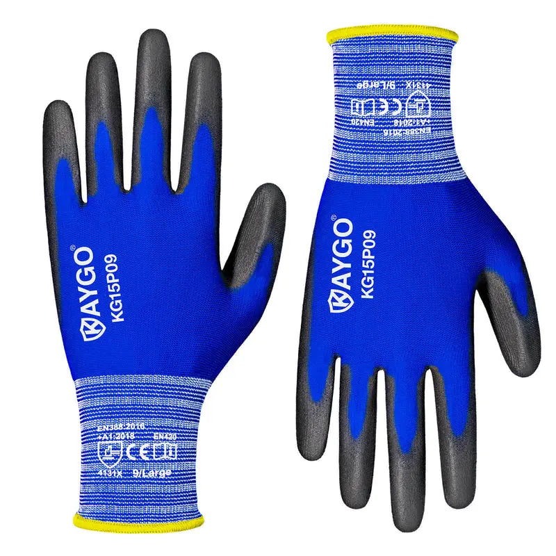 Seamless Knit Nylon Work Gloves with Polyurethane Coated on Palm and Fingers