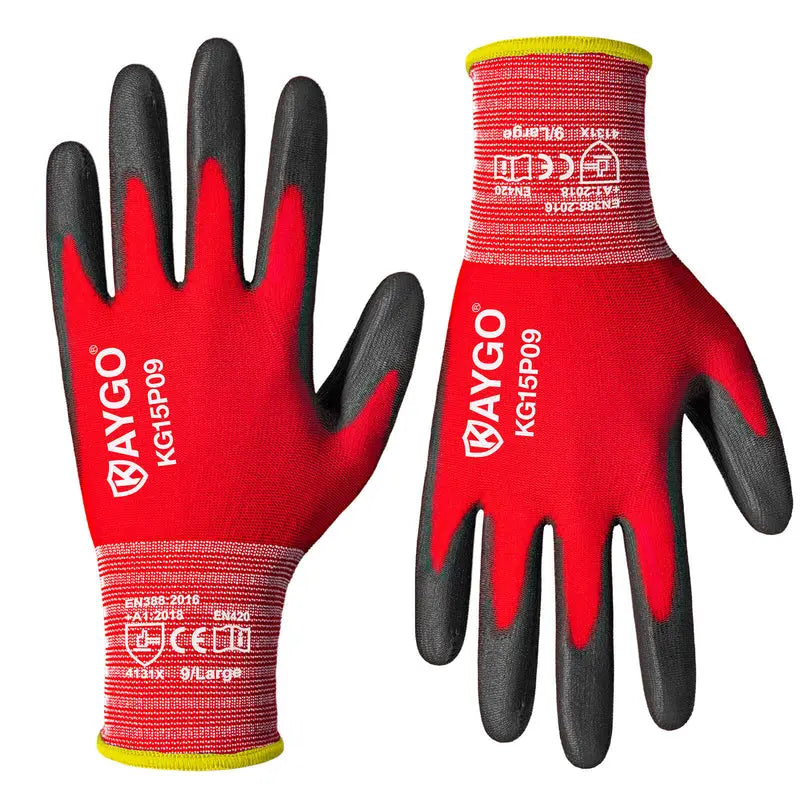 Seamless Knit Nylon Work Gloves with Polyurethane Coated on Palm and Fingers