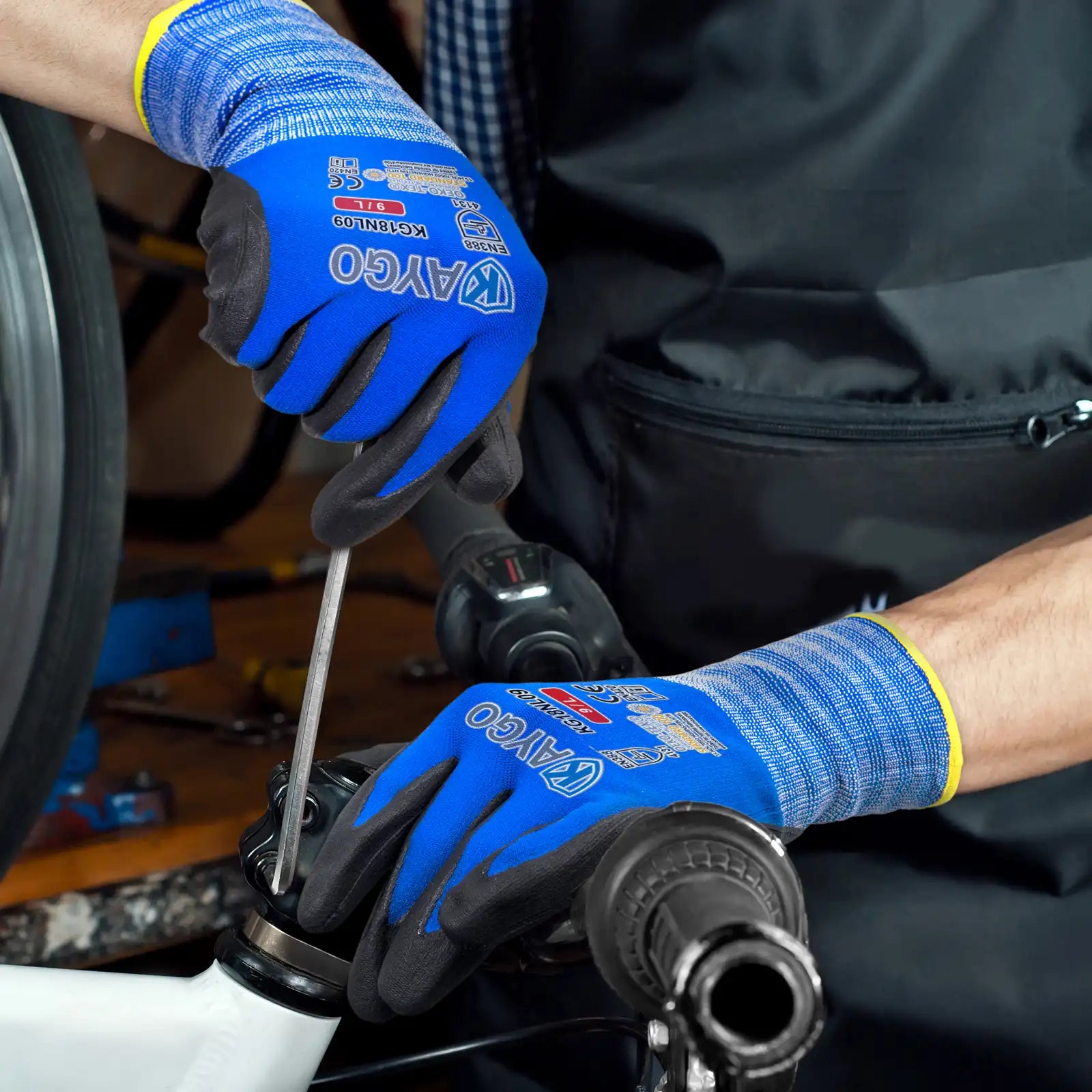 KG18N Seamless Knit Nylon Work Gloves with Microfoam Nitrile Coated on Palm and Fingers