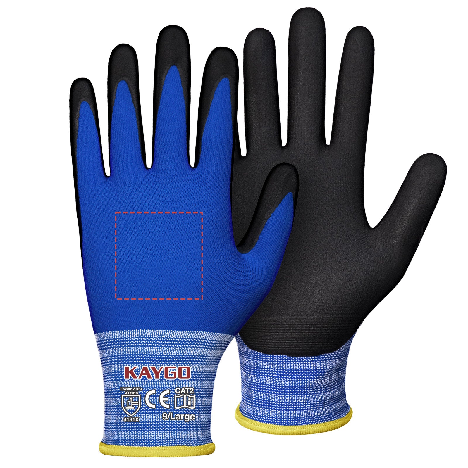Custom KG18N Seamless Knit Nylon Work Gloves with Microfoam Nitrile Coated on Palm and Fingers