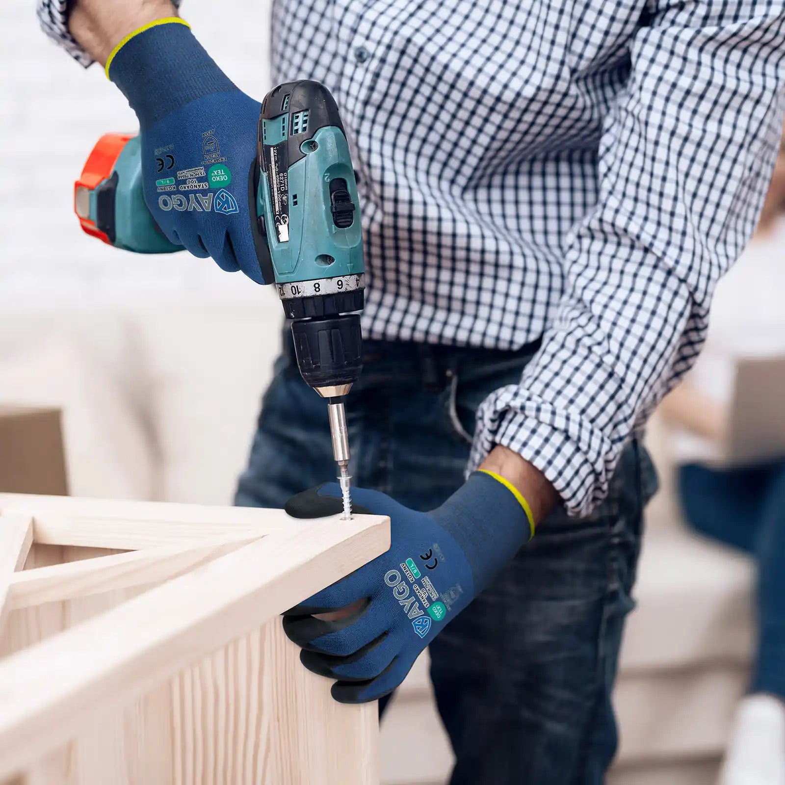 KG18N Seamless Knit Nylon Work Gloves with Microfoam Nitrile Coated on Palm and Fingers
