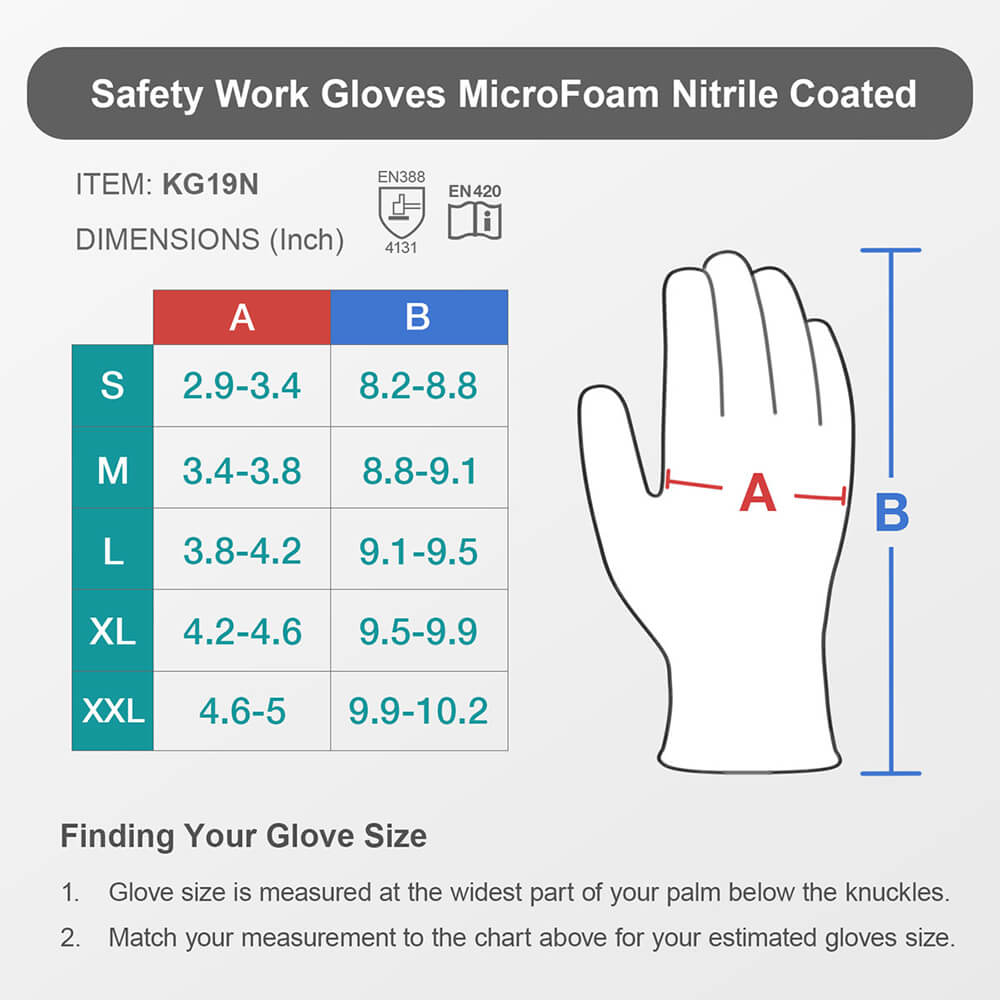 Seamless Knit Nylon Work Gloves with Micro Dotted Grip