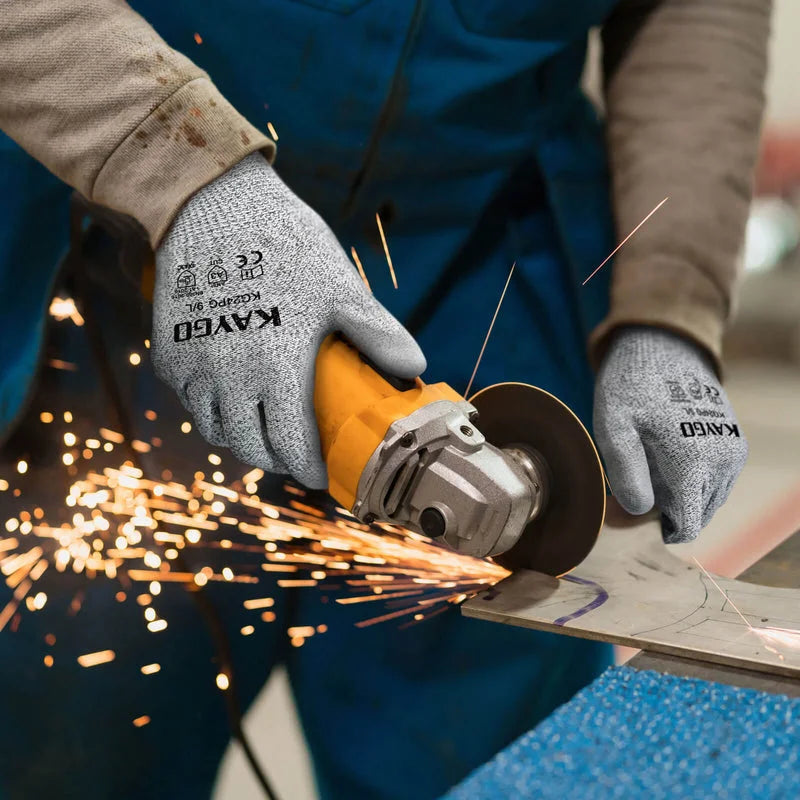 A3 Cut Resistant Gloves with PU Coated Smooth Grip on Palm & Fingers