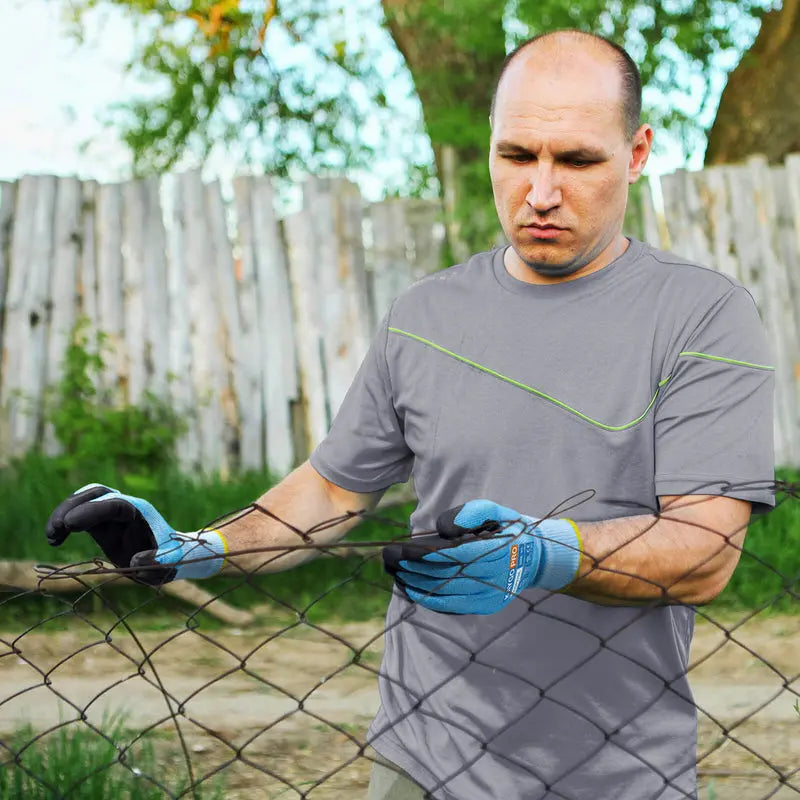 A4 Cut Resistant Gloves with Nitrile Coated MicroFoam Grip on Palm & Fingers - Touchscreen Compatible