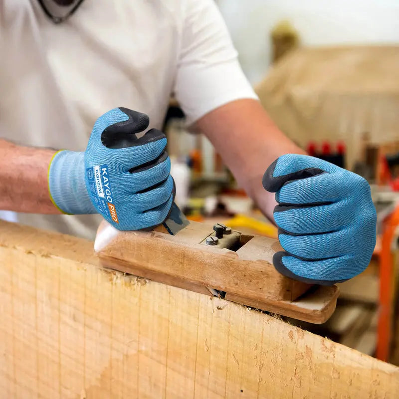 A4 Cut Resistant Gloves with Nitrile Coated MicroFoam Grip on Palm & Fingers - Touchscreen Compatible