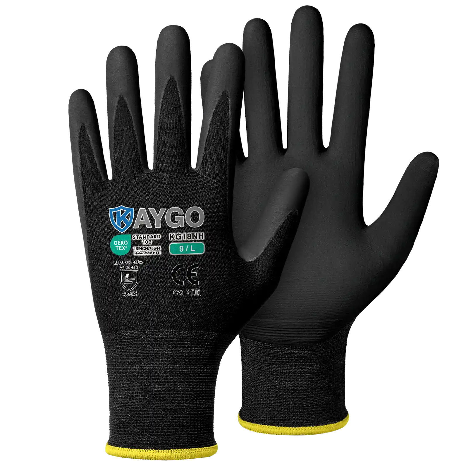 KG18N Seamless Knit Nylon Work Gloves with Microfoam Nitrile Coated on Palm and Fingers