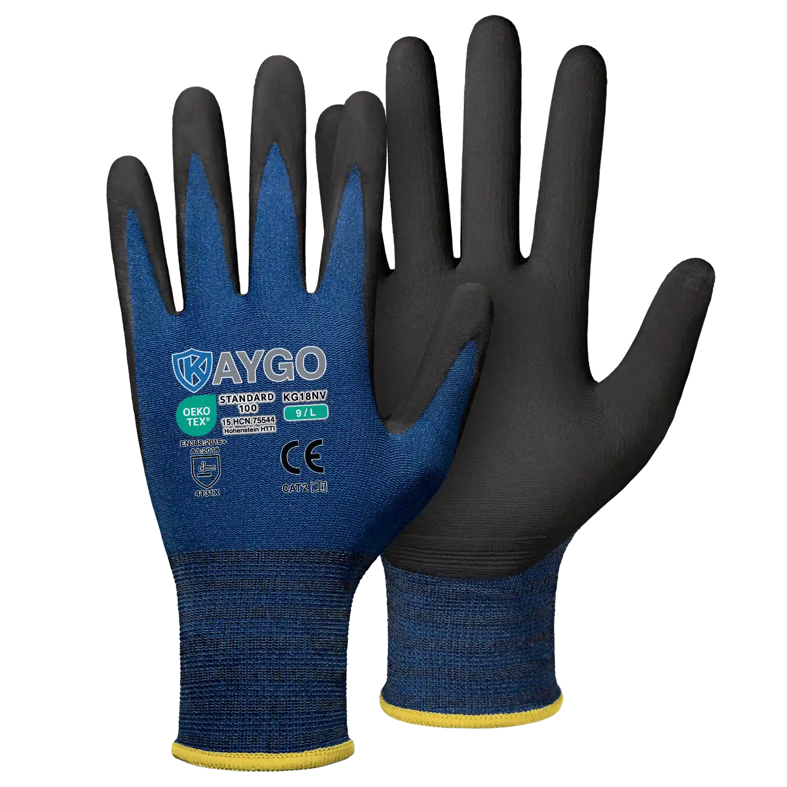 KG18N Seamless Knit Nylon Work Gloves with Microfoam Nitrile Coated on Palm and Fingers