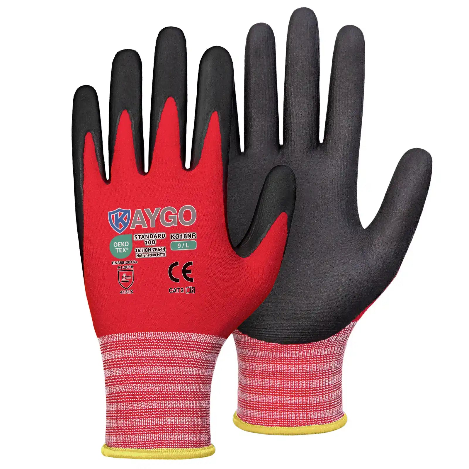 KG18N Seamless Knit Nylon Work Gloves with Microfoam Nitrile Coated on Palm and Fingers