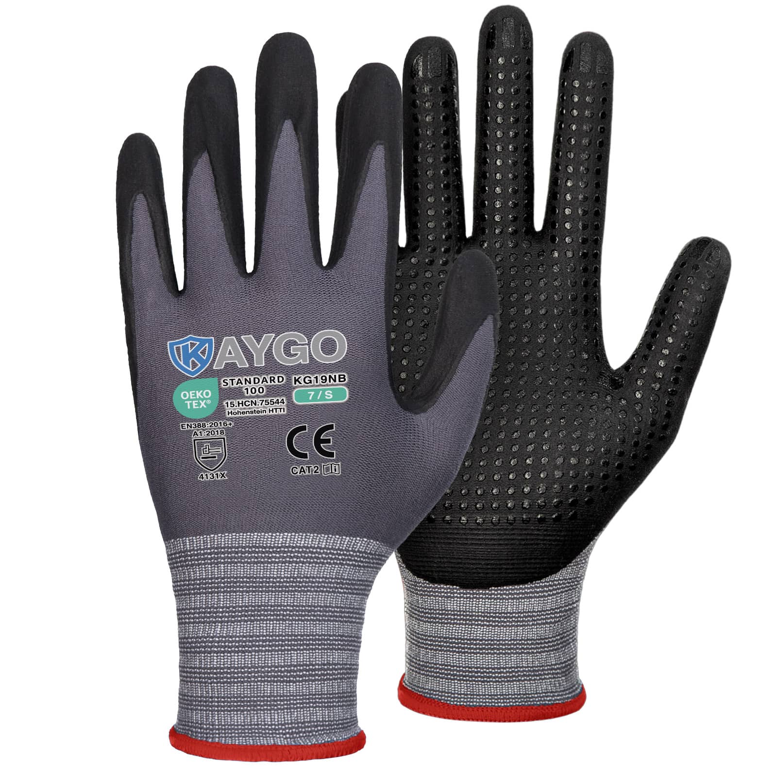Seamless Knit Nylon Work Gloves with Micro Dotted Grip