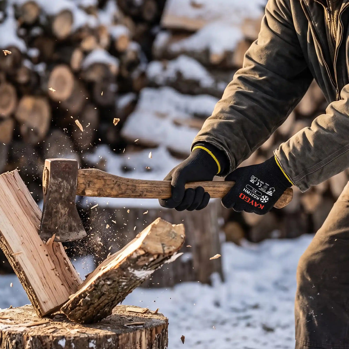 KG21W A4 Cut Resistant Winter Work Gloves with Sandy Nitrile Grip for Construction, Metal Handling & Industrial Maintenance