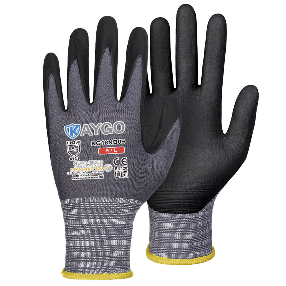 Seamless Knit Engineered Yarn Glove with Premium Nitrile Coated MicroFoam  Grip on Palm & Fingers - Touchscreen Compatible - 34-8743/M