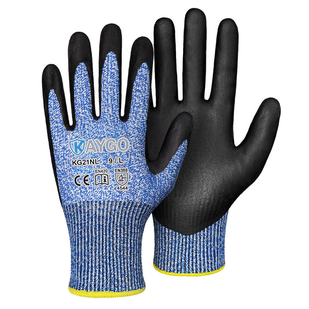 A3 Cut Resistant HPPE Work Gloves with Microfoam Nitrile Coated on Palm and Fingers