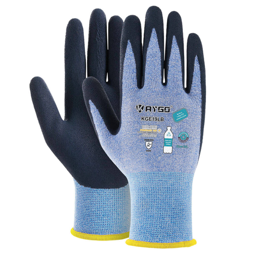 KGE19 Eco Friendly Work Gloves with Latex Coated on Palm and Fingers