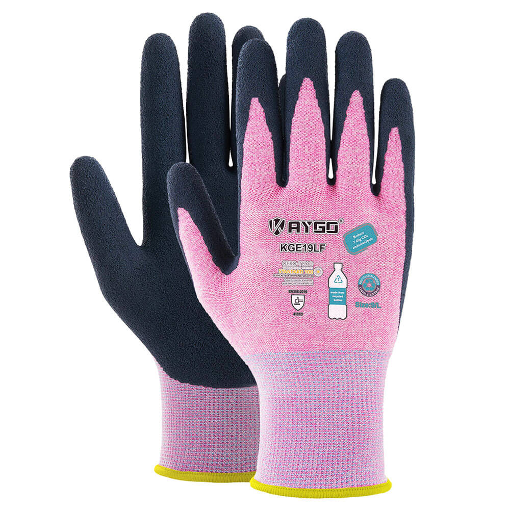 KGE19 Eco Friendly Work Gloves with Latex Coated on Palm and Fingers