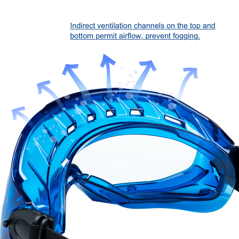 KG502 Safety Goggles with Anti-Fog Dual Lens, Indirect Ventilation, and Soft Flexible Frame for Industrial, Lab, and DIY Use
