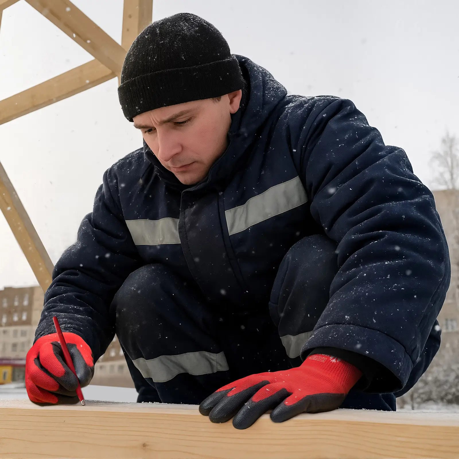 KAYGO KG11W Thermal Work Gloves – PU Coated Palm & Fingers for Cold Protection