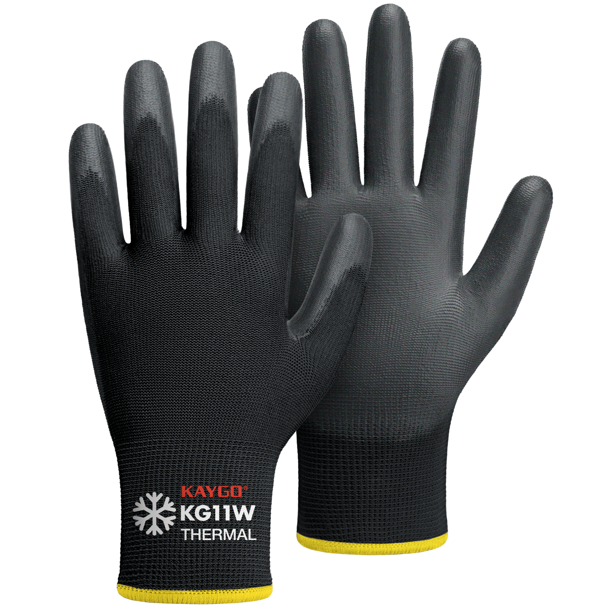 KG11 Seamless Knit Polyester Work Gloves with Polyurethane Coated on Palm and Fingers